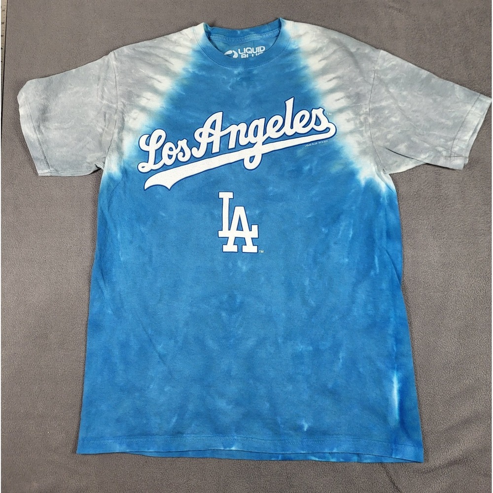 Liquid Blue Los Angeles Dodgers Shirt Men Medium Blue White Tie Dye MLB Baseball